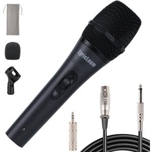 LyricLoom Professional Karaoke Microphone Wired, Metal Handheld Mic with 16.4ft Cable and Switch, Vocal Dynamic XLR Corded Microphone for Speaker, Singing and Amplifier, Black