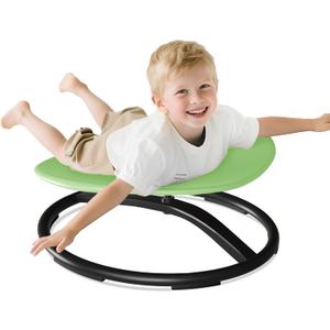 21" L  19" W Large Size Spinning Chair For Autistic Kids, Autism Sensory Spinning Chair, Sensory Toys For Kids With Autism & ADHD, Sit And Spin Training Body Coordination, Light Green Rounded Shape