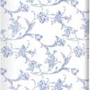 Plastic Bag Holder, Wall Mount Plastic Bag Organizer Dispenser, Reusable Grocery Bag Holder, Trash Bag Organizer for Home Kitchen Beautiful Blue Floral