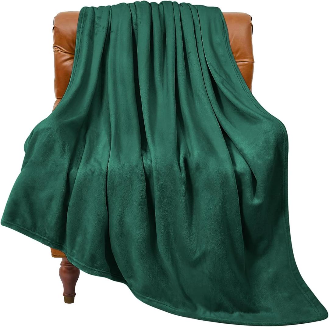 BEDELITE Fleece Blanket Twin Size Forest Green Throw Blankets for Couch & Bed, 300GSM Luxury Plush Cozy Fuzzy Blanket 60x80 inches, Super Soft Warm Lightweight Throw Blanket for Travel Camping
