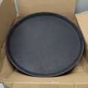 New Star Foodservice Non-Slip Tray, Plastic, Rubber Lined, Round (Black, 16-Inch)