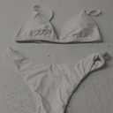 Aqua Eve Women Two Piece Bikini High Cut Swimsuit Triangle Bathing Suit Cheeky Bikini Set (Medium, White)