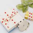 2Pcs Heart Cotton Ribbon, 5/8 Inch x 10 Yard, Natural Ribbon for Gift Wrapping, Bow Making, Home Decor, and Floral Arrangements
