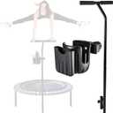 Handle Bar for Fitness Trampoline with Water and Phone Holder Height from 39'' to 51'' Fit for Foot Tube Within 0.98'' to 1.38'' Diameter Trampoline Accessories Mini Rebounder with Foam Handle