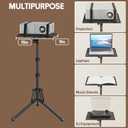 KOOV Projector Stand Adjustable Height 20" to 61", Foldable Projector Tripod Stand with Mouse Tray & Phone Holder, Portable Laptop Floor Stand for Office Home Stage Studio DJ Racks Podium Stand
