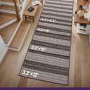 DEXI Hallway Runner Rug 3.3x6.7, Woven Braided Farmhouse Runner Carpet Indoor, Absorbent Thin Long Entryway Runners for Kitchen, Laundry Room, Patio Entrance, Striped Grey