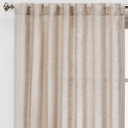 54"x95" Light Filtering Linen Window Curtain Panel Khaki: Traditional Beige, Rod Pocket, OEKO-TEX Certified
