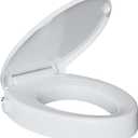 Bidet Toilet Seat Non Electric, Elongated Raised Toilet Bidet Seat with Dual Nozzles, Self Cleaning, Soft Close Lid, Rear and Feminine Washing for Seniors Adults