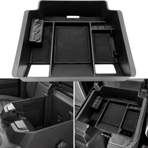 Center Console Organizer fit for GMC 2023 2024 2025 Sierra/Chevy Silverado 1500 Accessories, 2024-2025 2500HD 3500HD (Wireless Charger With Full Console w/Bucket Seats Only)