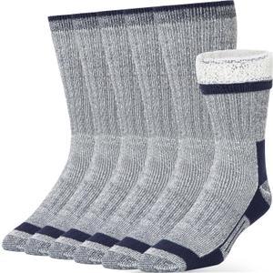 Alvada Merino Wool Hiking Socks Thermal Warm Crew Winter Boot Sock For Men & Women 3 Pairs (Gray)
