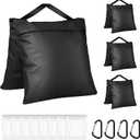 Sandbags Weight Bags for Photo Studio Photography Video Equipment, 4 Packs Empty Sandbag Set for Backdrop Stand, Photo Tripod, Canopy, Pop up Tent, Umbrella Base, Picnic Table, Fishing Chair (Black)