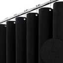 BTTN Stall Fabric Shower Curtain, 54x78 Inch Long Linen Textured Heavy Duty Cloth Shower Curtain Set with 10 Plastic Hook, Narrow Hotel Spa Weighted Bath Curtains for Bathroom, Machine Washable, Black (54"W x 78"L (Pack of 1))