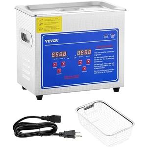 VEVOR 3L Ultrasonic Cleaner with Heated Function, Digital Timer & Stainless Steel Tank, Ultrasonic Cleaning Machine for Jewelry, Glasses, Watches, Circuit Boards, Small Parts