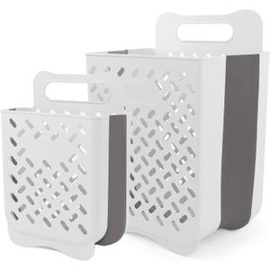 Laundry Basket Hamper,Hanging Wall Collapsible Laundry with Handle,Space-Saving Foldable Storage Dirty Washer Organizer Bin Multi-function Container Waterproof Durable,Set of 2(XL&M), 14" X 10" X 19"