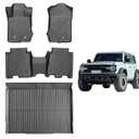 EnergyyWing All-Weather Car Floor Mats for Ford Bronco 4 Door 2021-2025 Custom Fit Floor Liners Full Set (Front, Rear, Cargo) Easy to Clean Ford Bronco Accessories (Not for Sport/2-Door)