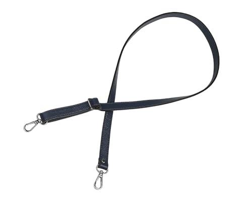 VanEnjoy Full Grain Genuine Leather Adjustable CrossBody Strap Replacement for Bag Purse, 0.7" Wide,26-51" Long (Navy-Gun Buckles)