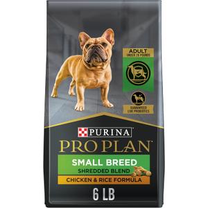 Purina Pro Plan Small Breed Dog Food With Probiotics for Dogs, Shredded Blend Chicken & Rice Formula - 6 lb. Bag (EXP 01/31/28)