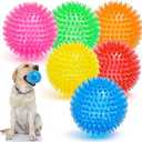 VITEVER 3.5” Squeaky Dog Toy Balls (6 Colors) Puppy Chew Toys for Teething, BPA Free Non-Toxic, Spikey Dog Balls for Medium, Large & Small Dogs, Durable Toys for Aggressive Chewers