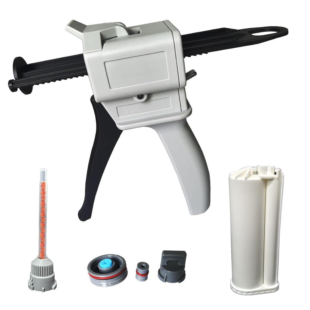 Dispenser Gun, 50ml Dispensing Gun Kit Impression Mixing Dispensing Dispenser AB Gun 1:1/1:2/10:1 or 55ML Single (50ML-10:1)