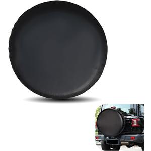 Car Spare Tire Cover, 17" Waterproof Dustproof Thickened PVC Spare Tire Anti-aging Protector, Flexible Tightly Fitting Anti-Lost Cover for 31 "-32" Tire, Universal for Cars (Black)