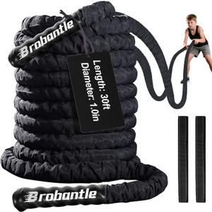 Battle Rope 1/1.26/1.5/2 Inch Diameter,Pink 30FT/40FT/50FT Exercise Workout Ropes for Home Gym Heavy Weighted Training Rope for Working Out