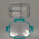 VERONES 5 Pack Glass Meal Prep Containers 3 Compartment Set, 36OZ Airtight Glass Lunch Containers, Glass Food Storage Containers with Lids, for Microwave, Oven, Freezer & Dishwasher Friendly,Green