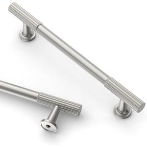 Asidrama 6 Pack 5 Inch(128mm) Brushed Satin Nickel Cabinet pulls Kitchen Cabinet Handles, Cabinet Pulls Kitchen Cabinet Hardware for Cupboard Drawer Pulls 2250 (5" Hole Center)