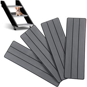 OCEANBROAD EVA Foam RV Step Cover 24''L x 7.5''W 4 Pack with Self Adhesive for Ladders Trailers Truck Campers RV Steps Treads, Dark Gray