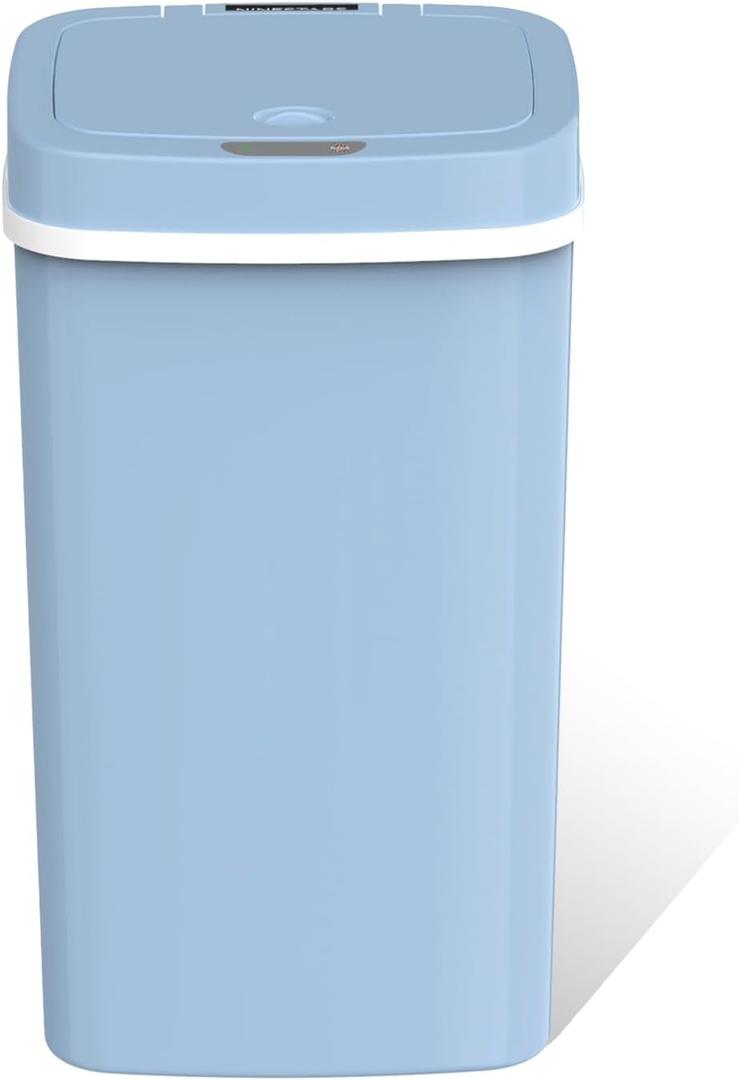 Ninestars NPT-16-1BL Automatic Touchless Motion Sensor Diaper Disposal Trash Can with lid, 4.2 gallon/16 L, Baby Blue Plastic
