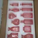 Pink Vase, Bud Vases Set of 12, Small Pink Glass Vases for Flowers Modern Ribbed Glass Bud Vase for Decor Wedding Flower Vase in Bulk Vintage Decor Bridal Shower Centerpieces Home Table Decoration