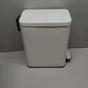 Cesun Bathroom Trash Can with Lid, 2.6 Gallon Small Bathroom Garbage Can Soft Close, Stainless Steel Waste Basket with Step Pedal for Bedroom, Laundry Room, Living Room, Home Office, Toilet, RV, White
