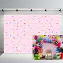 MEHOFOND Donut Birthday Party Decoration Pink Girl Baby Shower Banner Photo Studio Background Sprinkles Donut Grow up Confetti Pastel Portrait Photography Backdrops Props for Cake Smash 7x5ft