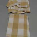 Buffalo Check Kitchen Tiers 36 inches Long Plaid Gingham Rod Pocket Classic Cafe Country Farmhouse Kitchen Half Window Curtains 2 Panels Beige White. 