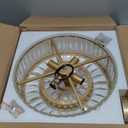 Piepooye 4 Lights Modern Crystal Chandelier Gold Round Semi Flush Mount Ceiling Light Fixture Farmhouse Chandelier for Dinning Room Living Room Bedroom Hallway Entryway Kitchen