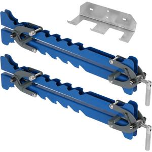 19 inch Mini Pressure Panel Clamps (2-Pack), Powerful 4-Way Pressure Steel Clamps for Cutting Boards, Tabletops, and Cabinet Making with Storage Rack