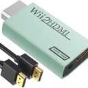 GANA Wii to HDMI Converter Adapter with Hdmi Cable Connect Wii Console to HDMI Display in 1080p Output Video with 3.5mm Audio Supports All Wii Display Modes Turquoise