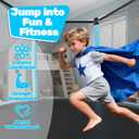 ZCMHAXJ 55" Trampoline for Kids with Curved Poles, 440lbs Capacity Indoor & Outdoor Toddler Trampoline, Gifts for Boys & Girls