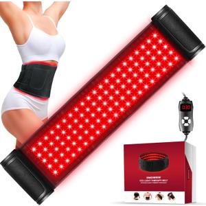 Red Light Therapy for Body, Infrared Light Therapy for Belt Shoulder Waist, Upgraded 3 in 1 LED Beads, 660nm Red Light & 850nm Near Infrared Light Therapy Belt Wrap Timer Remote Control