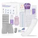 Momfree Postpartum Essentials Recovery Kit for Women: Labor Delivery Post Partum - Perineal Healing Foam & Upside Down Peri Bottle | 6 Disposable Underwear | Soothing Pads | Nursing & Maxi Pads (11 Pack)