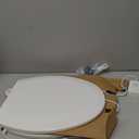 Mayfair Padded Toilet Seat, Cushioned Soft Vinyl over Wood Core Seat, Secure Hinges, Easy Clean, Made in USA, Elongated, White