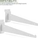 12Pcs Heavy Duty Slatwall Knife Shelf Bracket, 12 inch Metal Shelf Bracket for Slat Wall, White Slatwall Accessories With Lip, Gridwall Brackets Hooks for Slatwall Panels Shelf Display Home Commercial