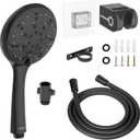 RV Shower Head with Hose, High Pressure 7-Mode RV Shower Head Replacement for RV, Camper, Van, Travel Trailer, Motorhome and Boat, Matte Black Finish