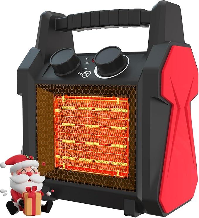 Outdoor Heaters for Patio, 1500W Garage Heater with Overheat Protection, 3S Fast Heating Electric Portable Electric Patio Heater, Greenhouse Heaters, Garage, Indoor Outdoor Use