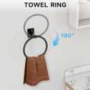 Matte Black Bathroom Accessories Set, KLJKPA 4 Pieces Bathroom Hardware Set, 24 inch Towel Bar, Towel Racks for Bathroom, Robe Towel Hooks, Toilet Paper Holder Wall Mounted