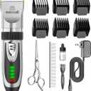 oneisall Low Noise 2-Speed Quiet Dog Grooming Kit - Rechargeable Cordless Pet Hair Clipper Trimmer Shaver for Small and Large Dogs, Cats and Animals (Silver)