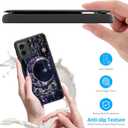 Wallet Case for Motorola Edge 5G 2024 6.6" with Credit Card Holder, Shockproof Protective Soft Silicone Kickstand Double Magnetic Clasp Phone Case for Moto Edge 5G 2024, Purple Moon