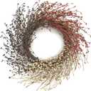 24 Inch Summer Patriotic Wreath for 4th July, Independence Day Wreath Pip Berry for American Farmhouse Grapevine Front Door Wall Window Decoration Home Dcor
