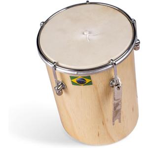 JL Sport 6" Afro Brasilian Leather Cuica Natural Wood Friction Drum Samba Music Instrument