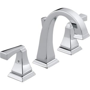 Delta Faucet Dryden Widespread Bathroom Faucet, Bathroom Faucet 3 Hole, Chrome Bathroom Sink Faucet, Metal Drain Assembly, Chrome 3551-MPU-DST