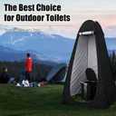 Portable Camping Toilet with Privacy Tent - Foldable Toilet Set for Adults and Elderly - Pop Up Outdoor Restroom for Travel (Black Tent with Toilet)